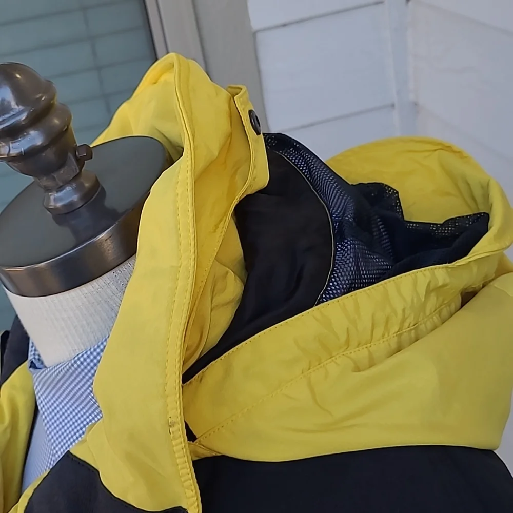 THE NORTH‎ FACE Yellow Black Nylon Mens Sz Large Jacket Coat 90s VTG TNF